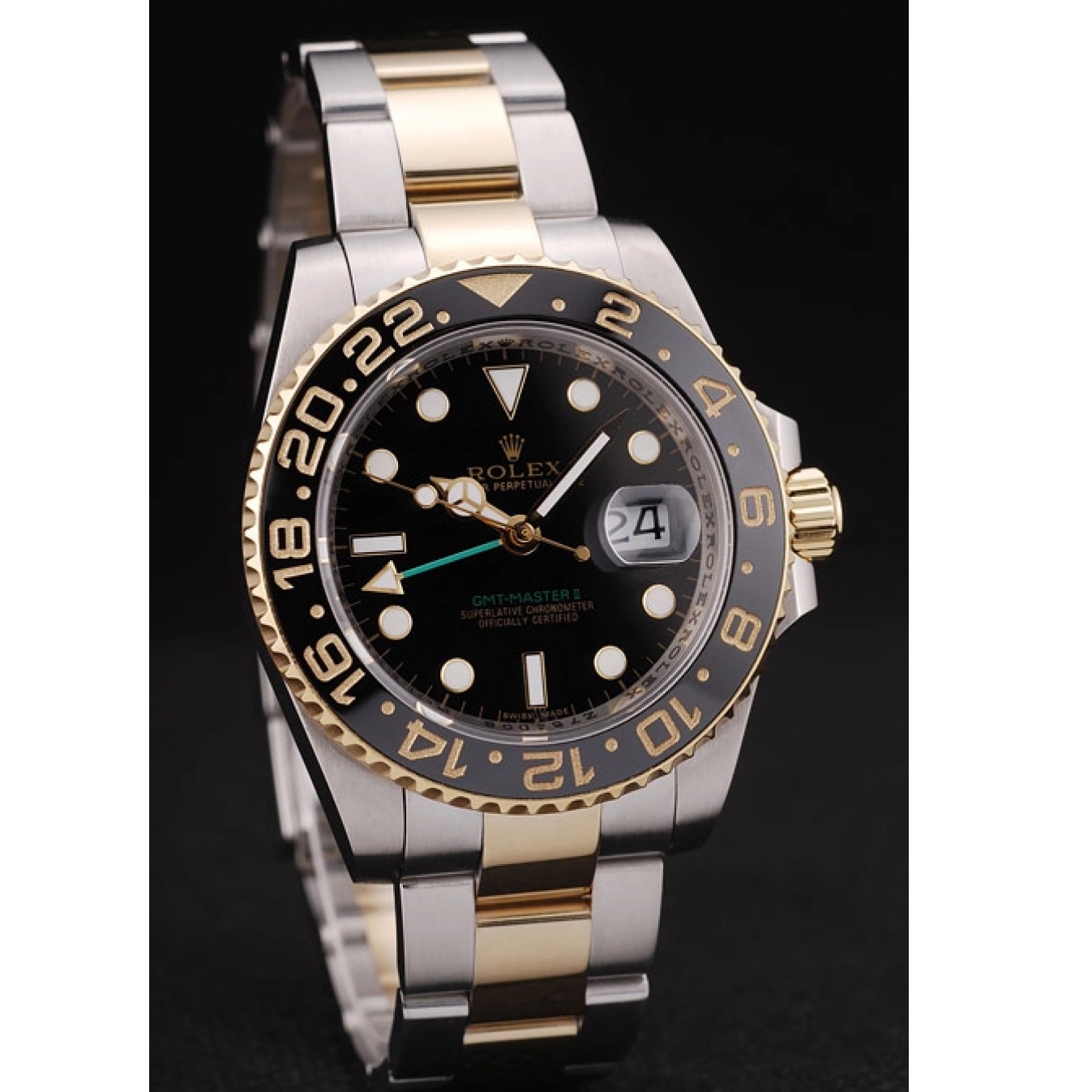 MiroTime 0820 Rolex GMT Master II Black Ceramic Bezel Black Dial 98229